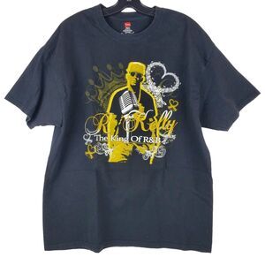R KELLY Shirt Adult XL Black THE KING OF R&B Spell Out Soul Music Concert Merch